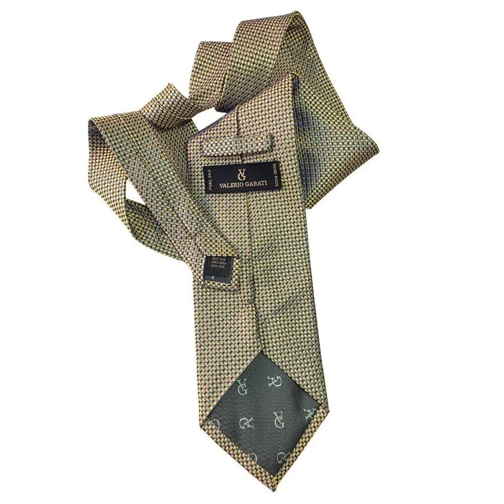 Valerio Garati 90s Iridescent Geometric Jacquard Silk Tie 4